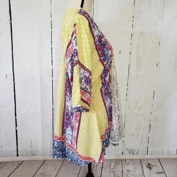 Umgee Boho Patchwork Lace Panel Dress Tunic - Picture 4 of 6